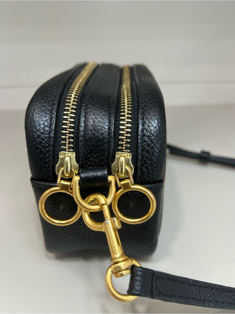 Authentic Tory Burch Perry Bombe Mini Crossbody Camera Bag Leather Purse Black - Picture 12 of 16